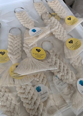 Bohem Makrome Püsküllü Anahtarlık - Görsel 6