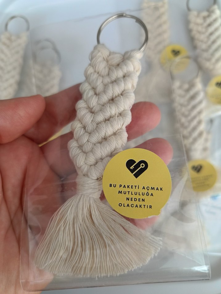 Bohem Makrome Püsküllü Anahtarlık - Görsel 4