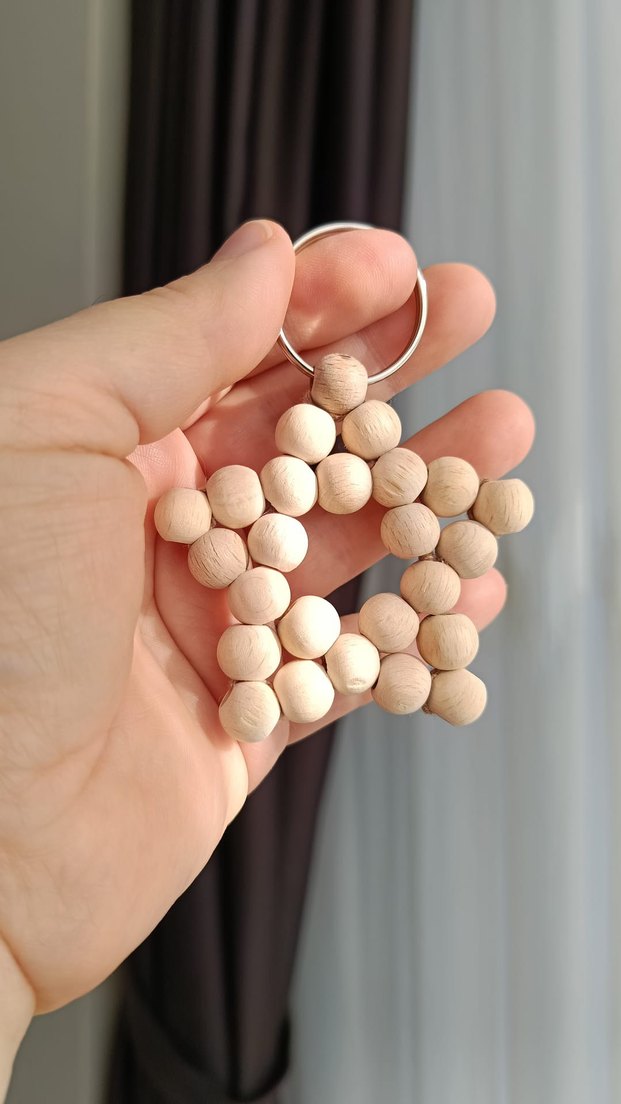 Boncuklu Bej Yıldız Anahtarlık (3 adet set olarak satışta ) - Görsel 4