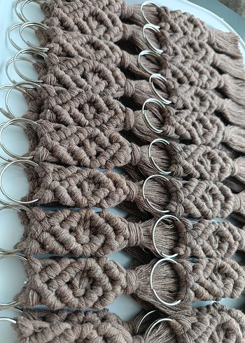 Bohem Püsküllü Kahverengi Anahtarlık - Görsel 2