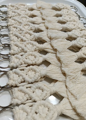 Bohem Beyaz Püsküllü Anahtarlık - Görsel 5