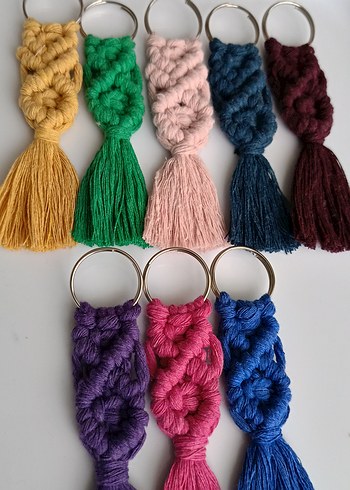 Renkli Bohem Püsküllü Anahtarlık - Görsel 4