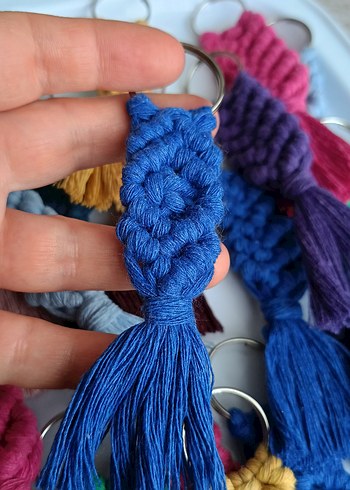 Renkli Bohem Püsküllü Anahtarlık - Görsel 8