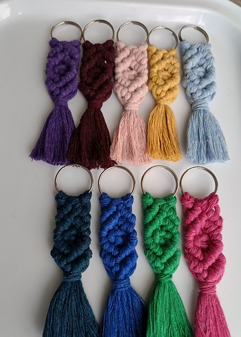 Renkli Bohem Püsküllü Anahtarlık - Görsel 7