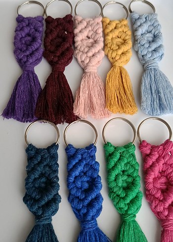 Renkli Bohem Püsküllü Anahtarlık - Görsel 6