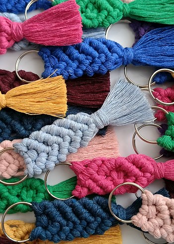 Renkli Bohem Püsküllü Anahtarlık - Görsel 2