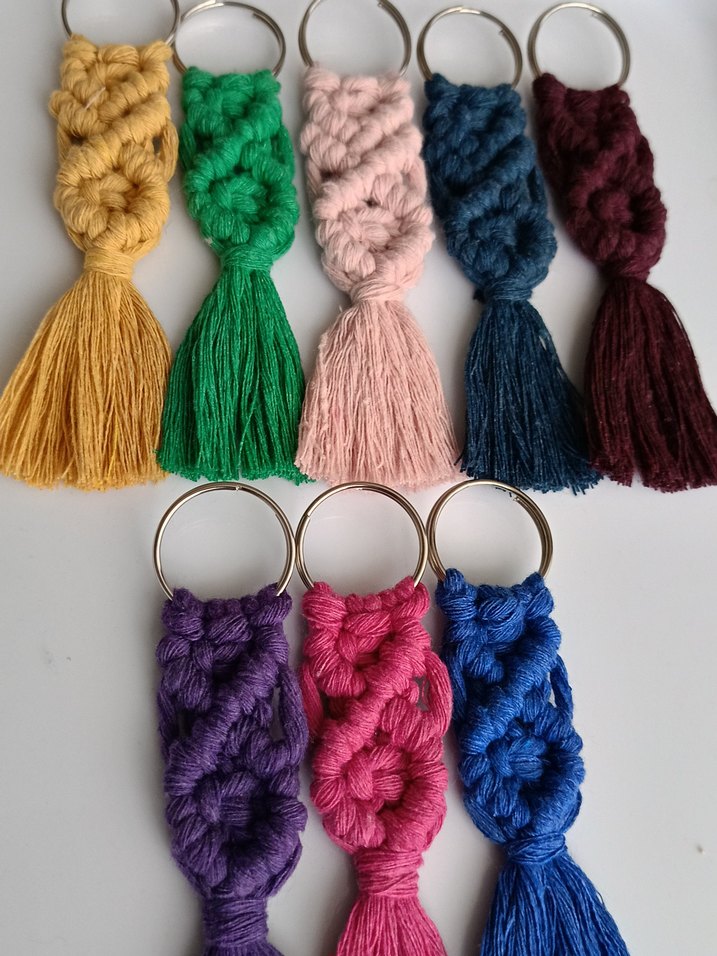 Renkli Bohem Püsküllü Anahtarlık - Görsel 4