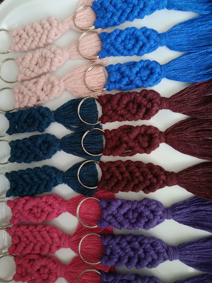 Renkli Bohem Püsküllü Anahtarlık - Görsel 3