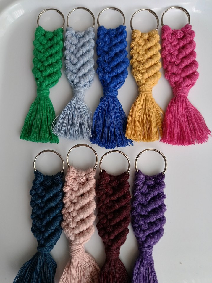 Renkli Bohem Püsküllü Anahtarlık - Görsel 5