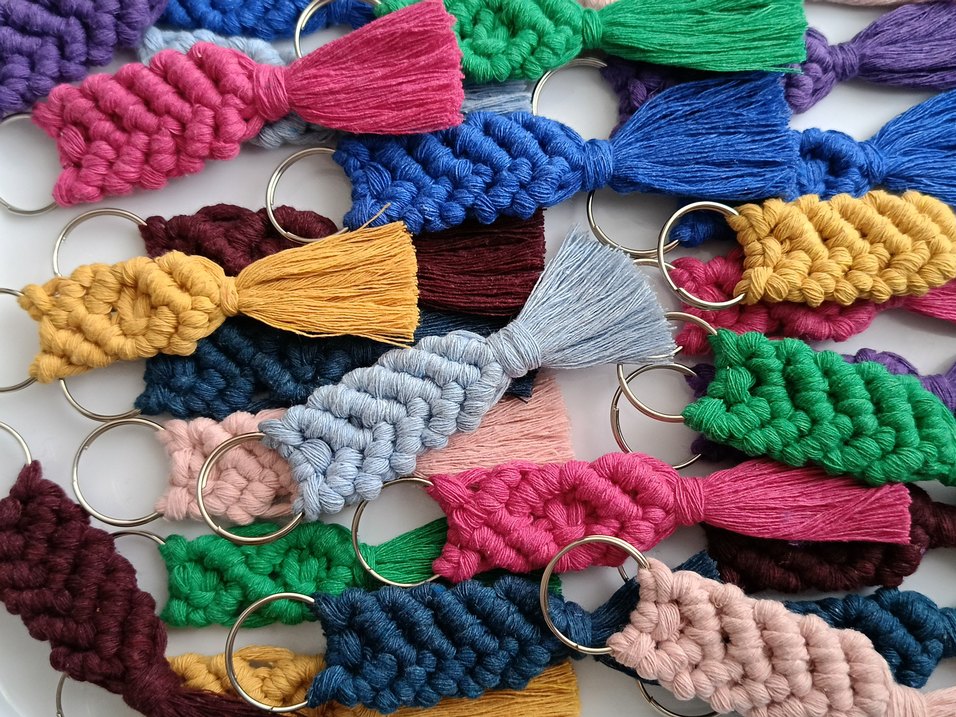 Renkli Bohem Püsküllü Anahtarlık - Görsel 2