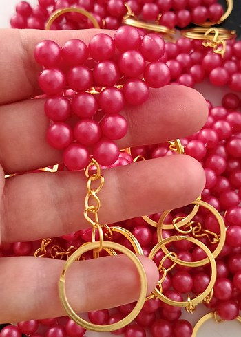 Kırmızı İnci Kalp Anahtarlık - Görsel 2