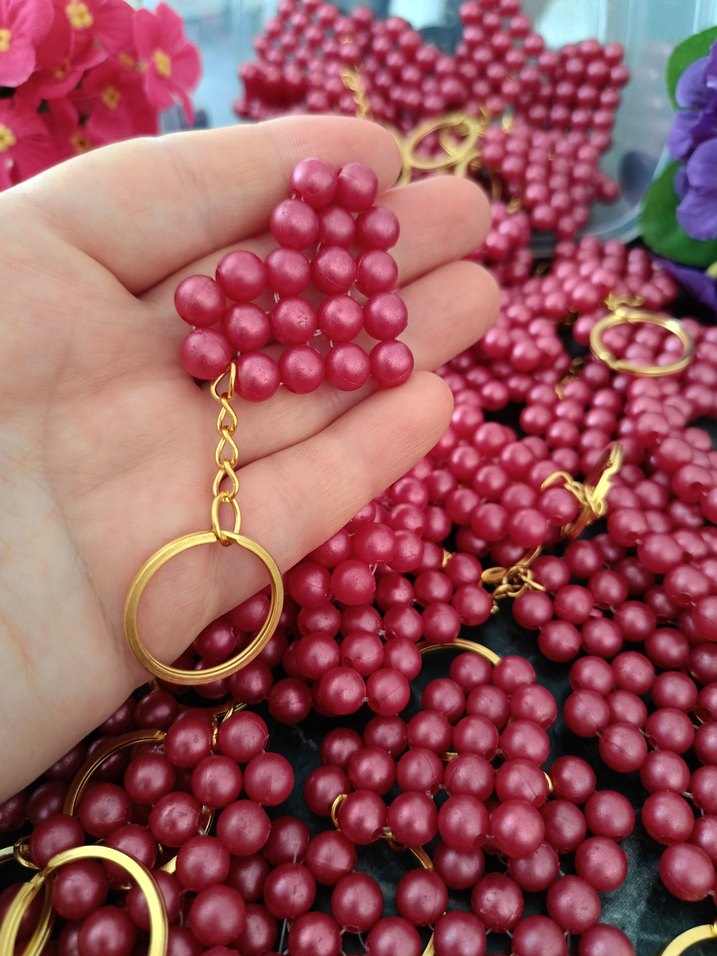 Kırmızı İnciBoncuklu Bohem Anahtarlık - Görsel 2