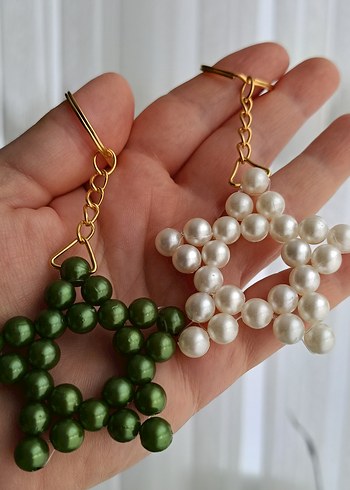 Boncuklu Yeşil Yıldız Anahtarlık 3Adet - Görsel 3