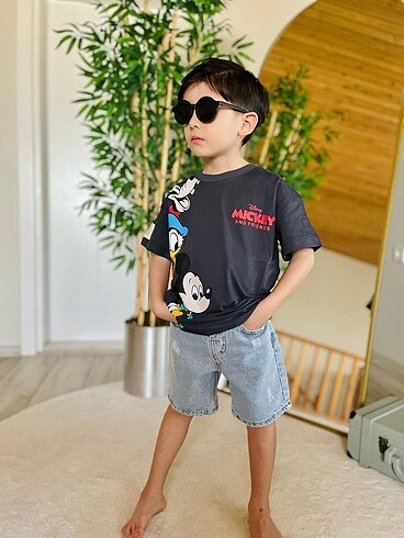 MİCKEY MOUSE KOT ŞORTLU TAKIM