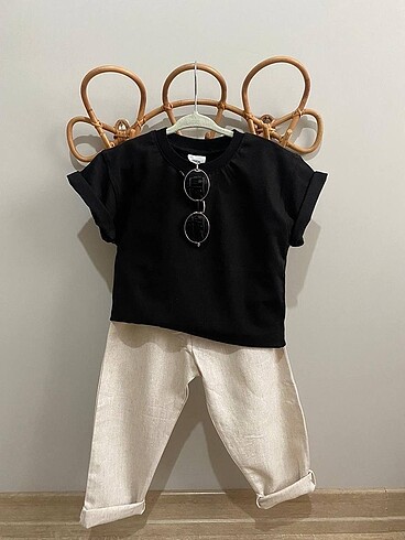 ZARA KETEN PANTOLON T-SHIRT TAKIM