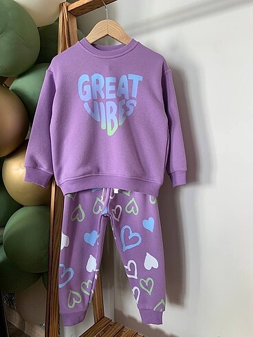 Zara ZARA GREAT VİBES KALPLİ TAKIM