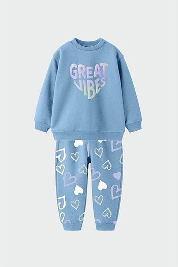 ZARA GREAT VİBES KALPLİ TAKIM