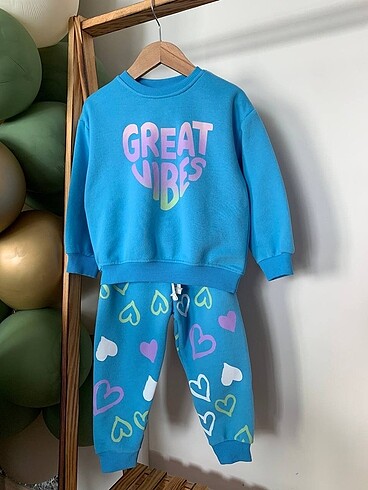 Zara ZARA GREAT VİBES KALPLİ TAKIM