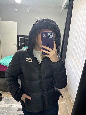 s Beden siyah Renk Nike çift taraflı mont