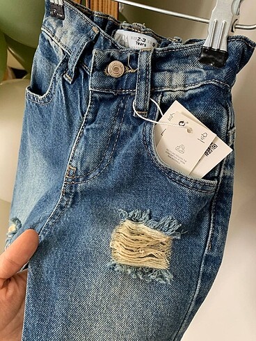 24-36 Ay Beden mavi Renk ZARA YIRTIK JEAN