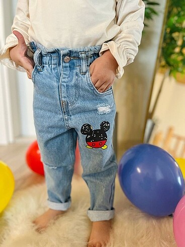 4 Yaş Beden ZARA MİCKEY MOUSE JEAN