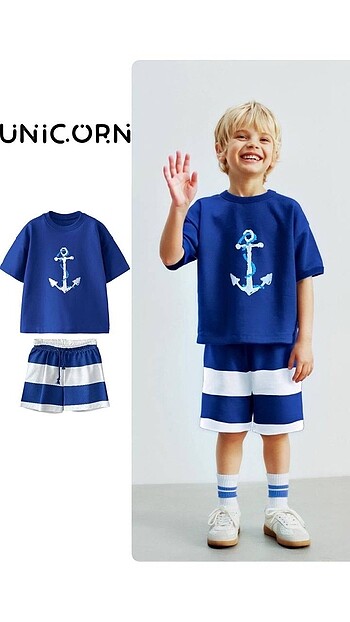 NAVY BOY ŞORTLU TAKIM