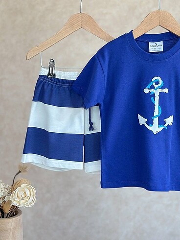 7 Yaş Beden NAVY BOY ŞORTLU TAKIM