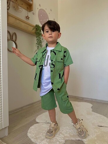 KETEN GÖMLEK ŞORTLU 3?LÜ TAKIM
