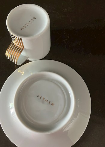 Beymen Home Beymen Beyaz altın Kahve Fincanı ve Tabağı