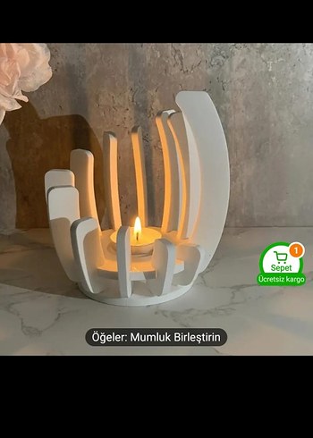 Beyaz Dekoratif Mumluk
