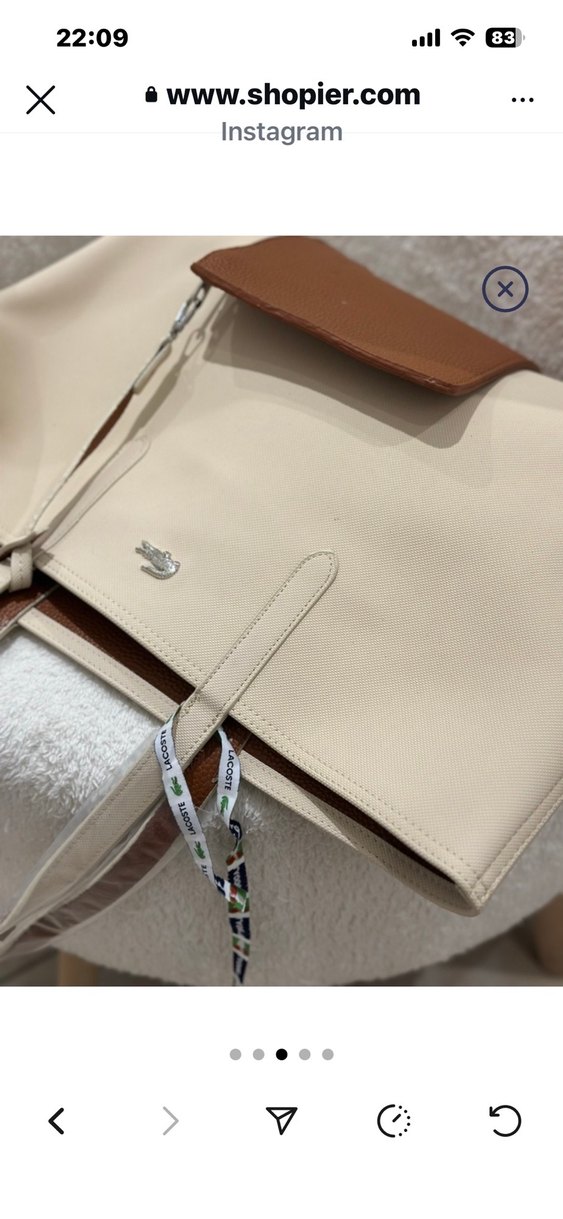 Bej lacoste Kadın çift taraflı  Çanta - Görsel 2