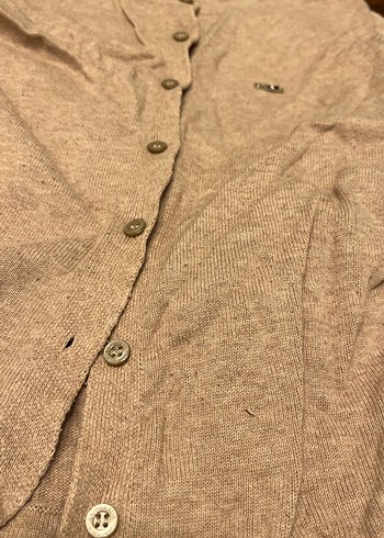 U.S Polo Assn. Bej Düğmeli Kadın Hırka