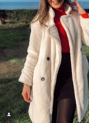 Peluş kürk mont 