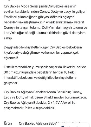 cry babies moda serisi - Coney - Görsel 11