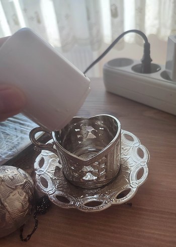 Gümüş Kaplama 6'lı Kahve Fincanı Seti - Görsel 4