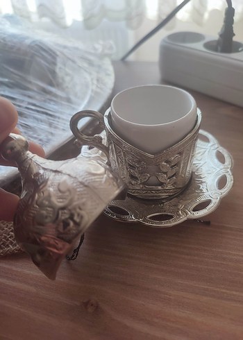 Gümüş Kaplama 6'lı Kahve Fincanı Seti - Görsel 3