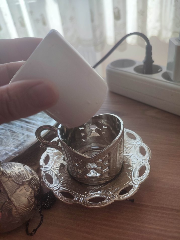 Gümüş Kaplama 6'lı Kahve Fincanı Seti - Görsel 5