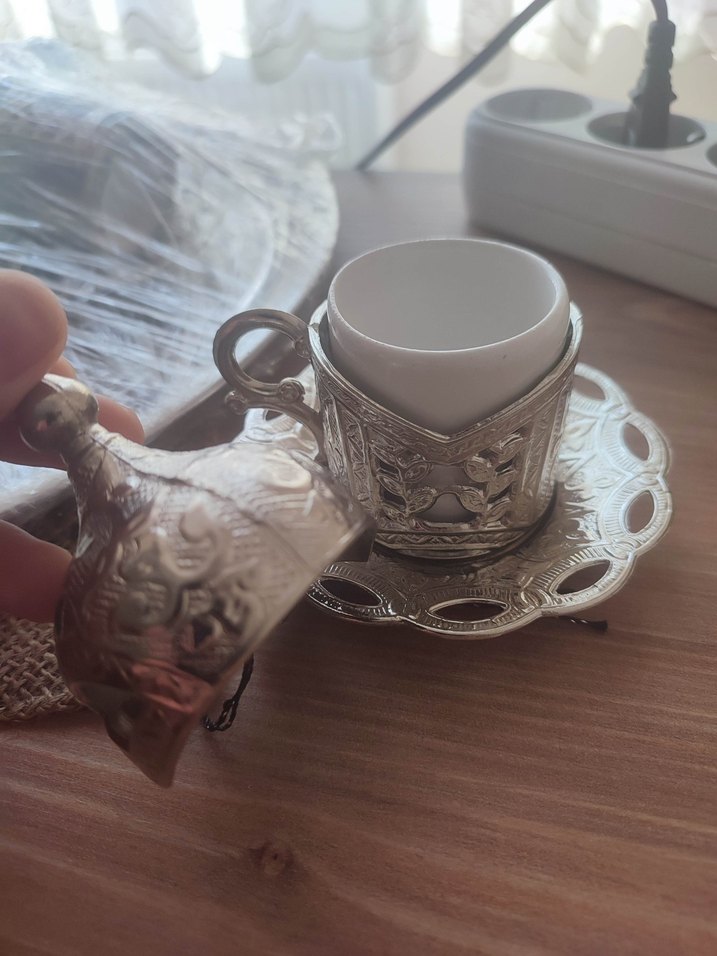 Gümüş Kaplama 6'lı Kahve Fincanı Seti - Görsel 3