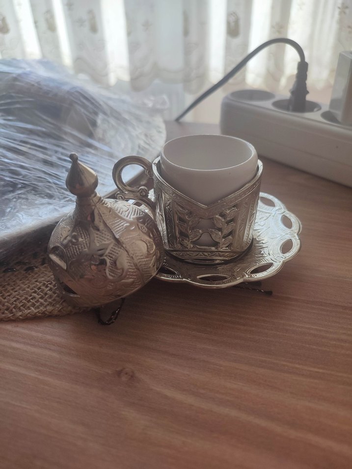 Gümüş Kaplama 6'lı Kahve Fincanı Seti - Görsel 2