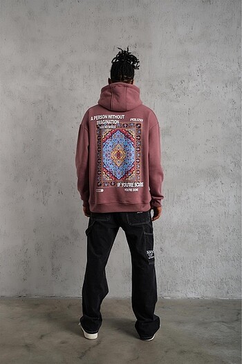 Halı Etnik Kapüşonlu Sweatshirt Hoodie