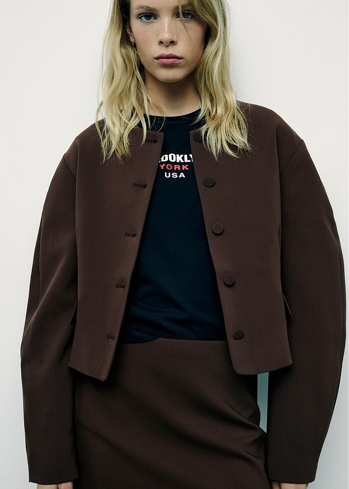 Zara Bomber blazer - etek takım - Görsel 1