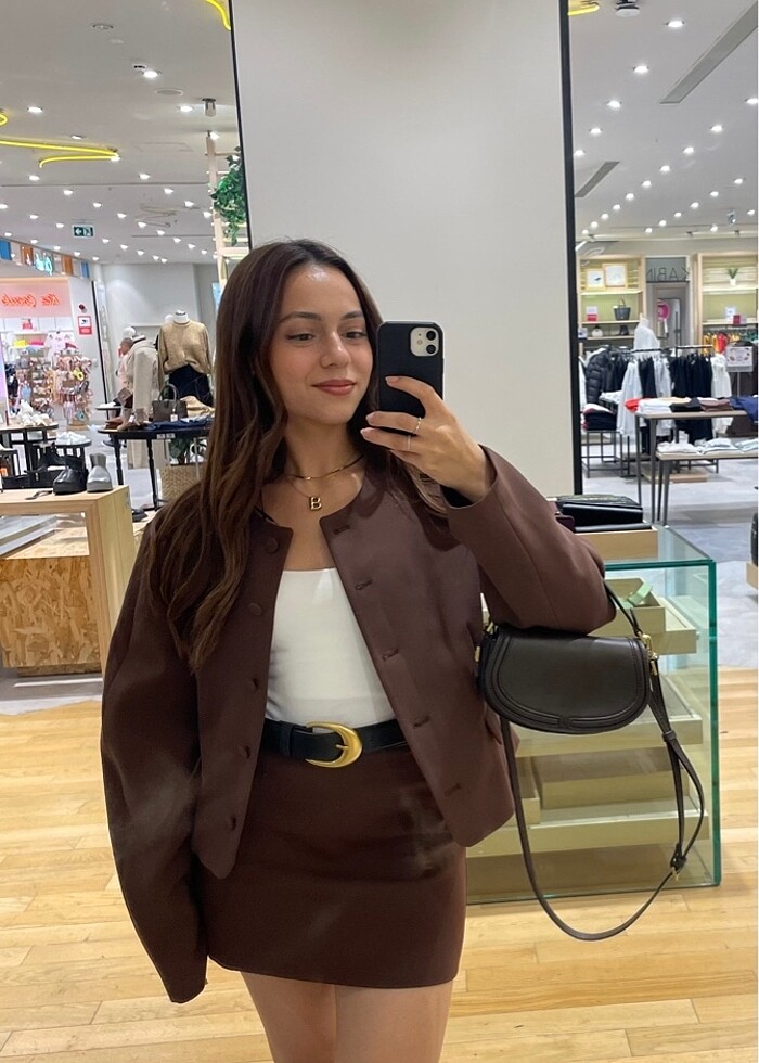 Zara Bomber blazer - etek takım - Görsel 3