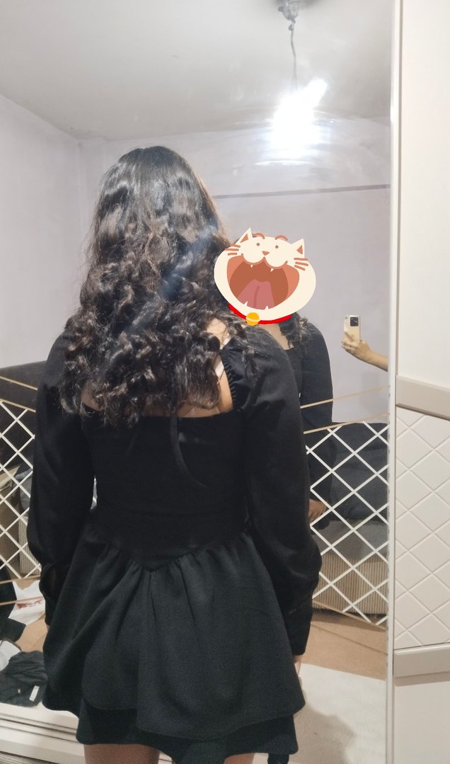 kısa Siyah Gotik Elbise - Görsel 3