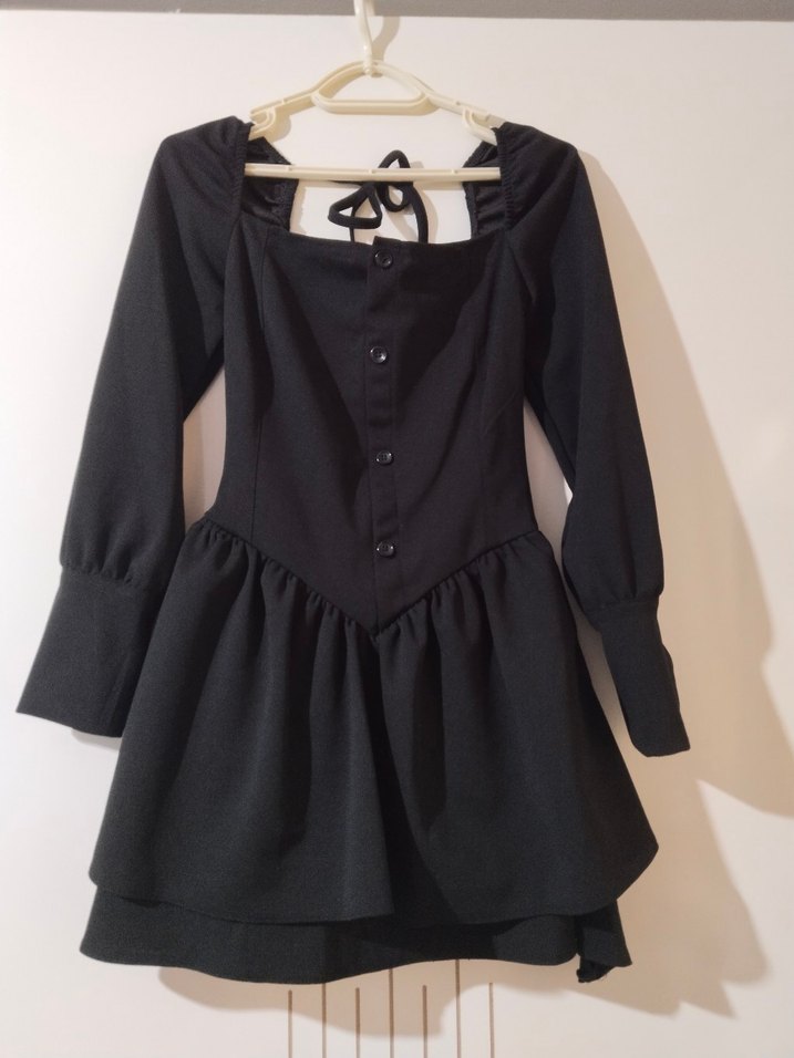 kısa Siyah Gotik Elbise - Görsel 4