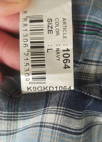 l Beden gri Renk Pamuklu Ekose Gri Erkek Gömlek