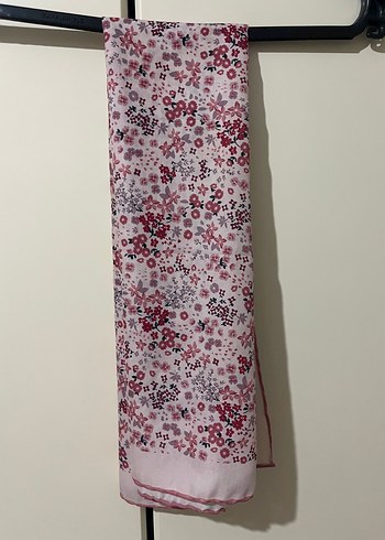 Pembe Gri Çiçek Desenli Bohem Kadın Şal