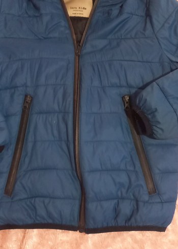 Koyu Mavi Kapüşonlu Erkek Çocuk Mont - Görsel 2