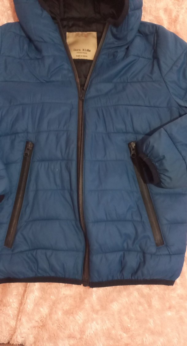 Koyu Mavi Kapüşonlu Erkek Çocuk Mont - Görsel 2