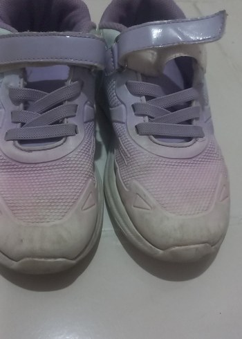 Kız Çocuk Mor Bağcıklı Cırt Cırtlı Spor Ayakkabı - Görsel 3