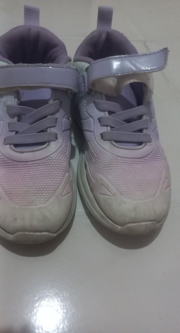 Kız Çocuk Mor Bağcıklı Cırt Cırtlı Spor Ayakkabı - Görsel 3